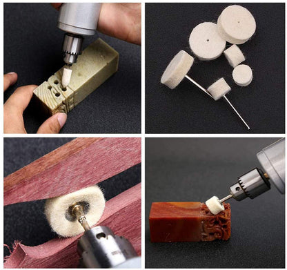 100-piece polishing set for Dremel and micromotor tools with storage case