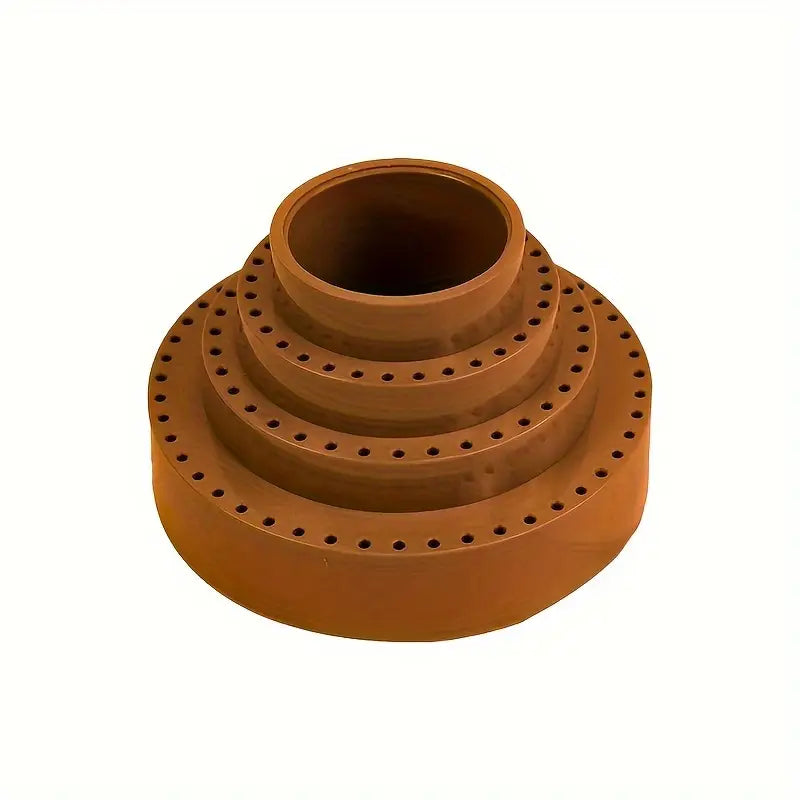 Rotating drill bit base organizer with 116 holes for tool storage – brown color
