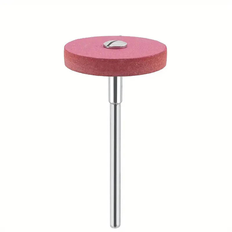 Diamond polishing heads in various colors including green, yellow, pink, blue, and gray, each with a shank attachment.