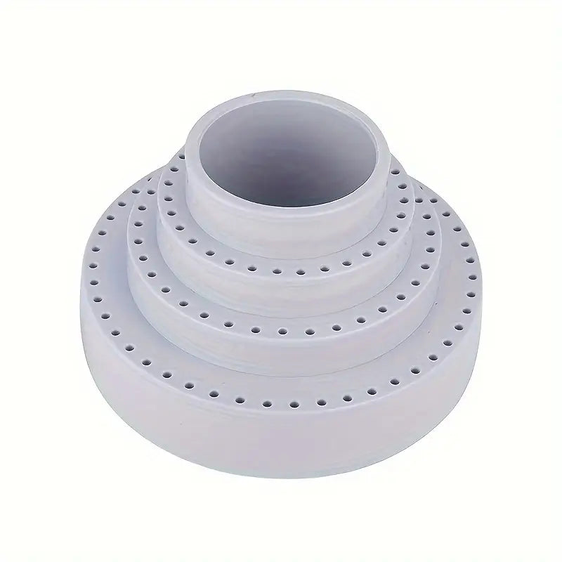 White drill bit base organizer with 116 hole positions – storage stand for rotary accessories