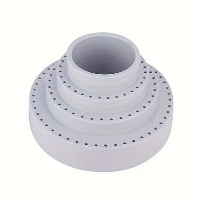 White drill bit base organizer with 116 hole positions – storage stand for rotary accessories