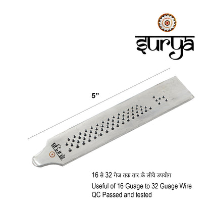 Fine wire drawplate with mirror-polished holes for smooth jewellery wire shaping