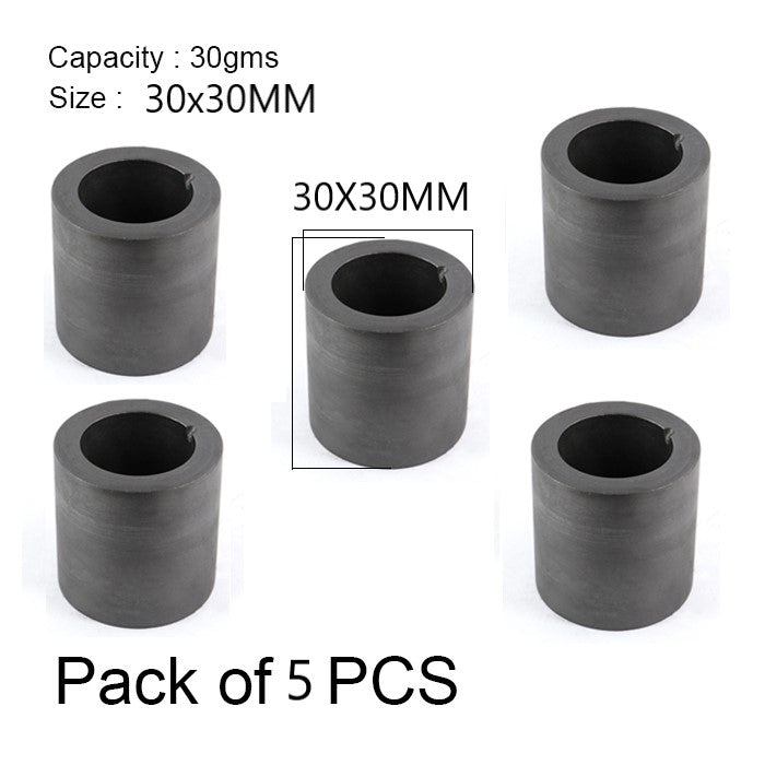 Compact graphite melting pot with 30 gram capacity for gold and silver