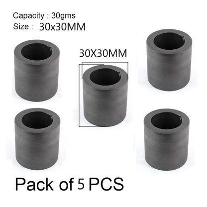 Compact graphite melting pot with 30 gram capacity for gold and silver