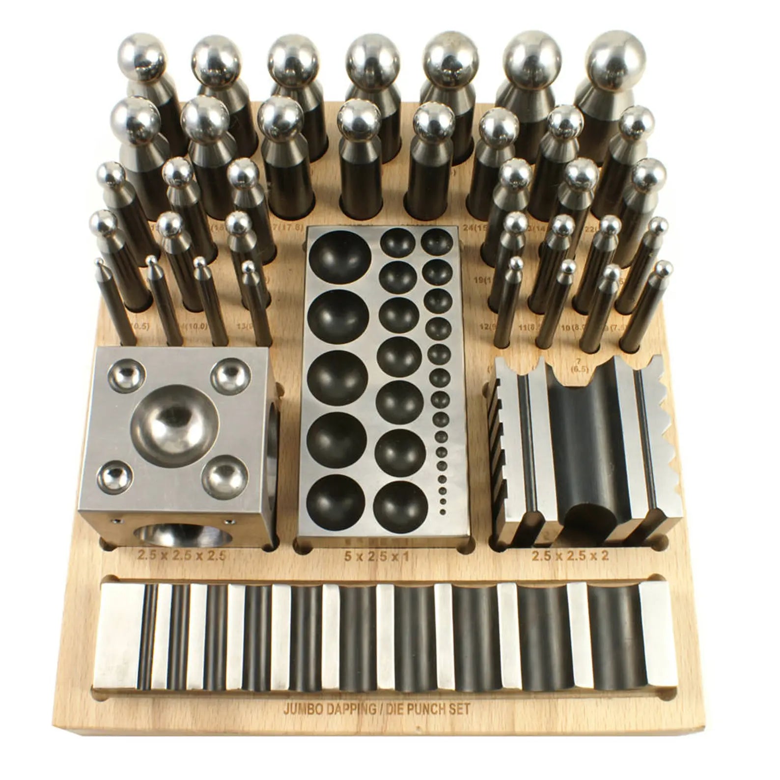 Jeweltech 40 Pc Jumbo Doming Block & Punch Set | Steel Kit ...