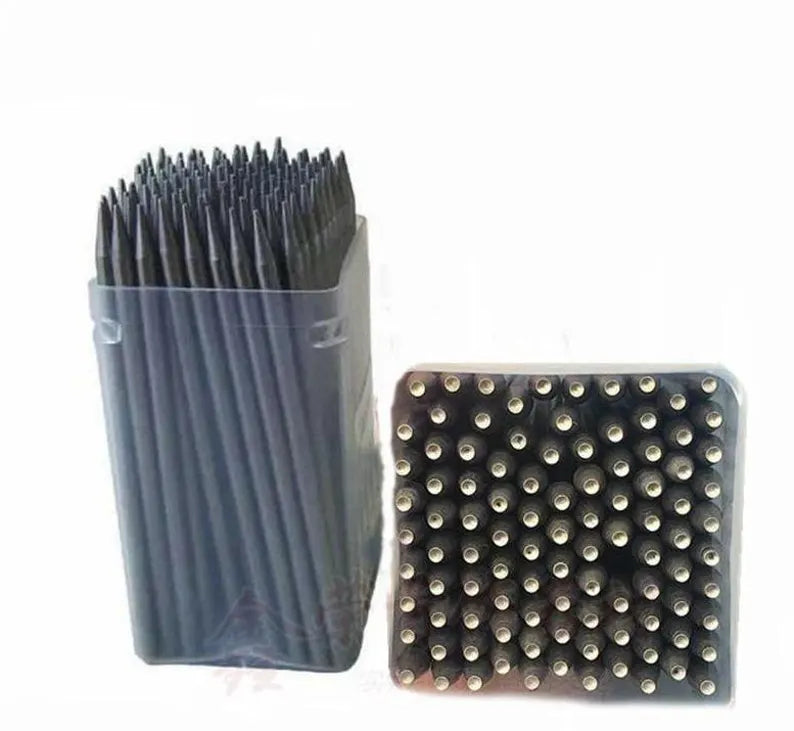 Durable steel grain setting tools for diamond stone placement in jewelry work, packed in compact organizer box