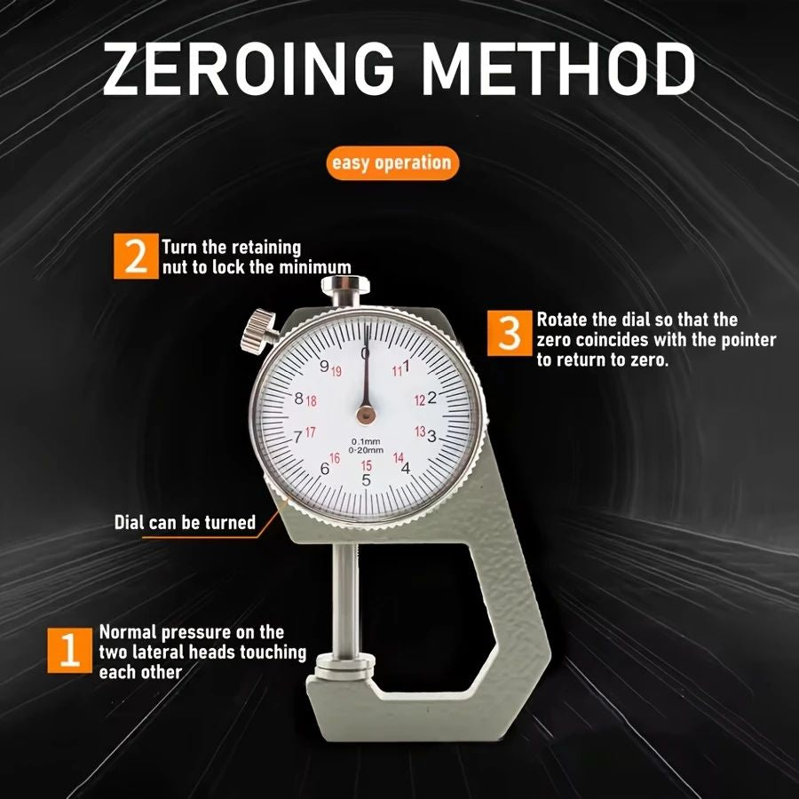  Industrial analog gauge for measuring leather, wire, film, and synthetic sheets