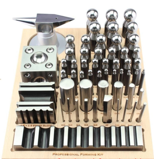 JEWELTECH Multipurpose Doming Forming Tools Kit Set of 56 Pcs jewelery Making Kit