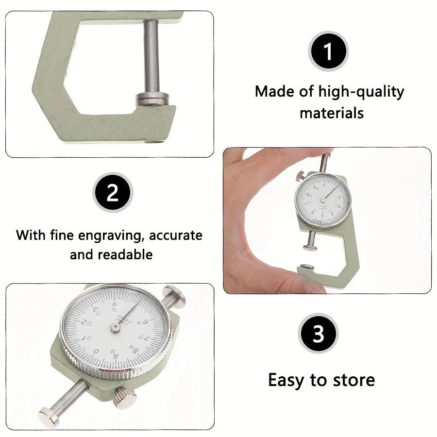 Thickness dial tool for jewelry inspection and precision measuring