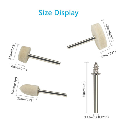 Jewelry buffing and polishing kit for gold, silver, and metal surfaces