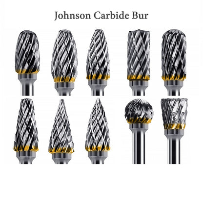 JewelTech 10 Pcs Carbide Bur Set – Assorted Rotary Burrs with 2.35mm Shank for Jewelry, Metal, and Wood Engraving

