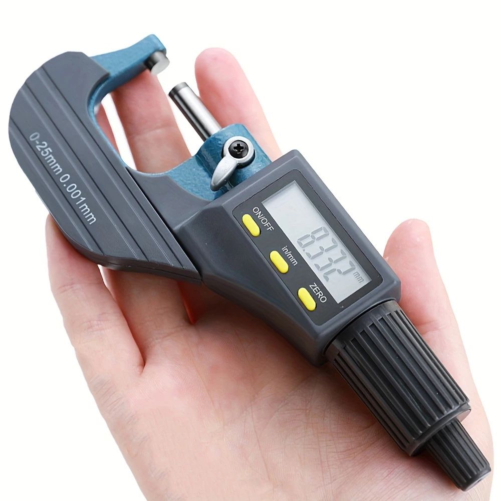 Digital jewelry micrometer tool with protective storage case and battery