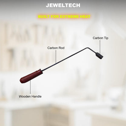 Jeweltech Carbon Stick fset or Gold Melting — High-Temperature Graphite/Carbon Rod for Gold & Precious Metal Melting, Compatible with Electric & Induction Furnaces — Durable Electrode for Metal Refining