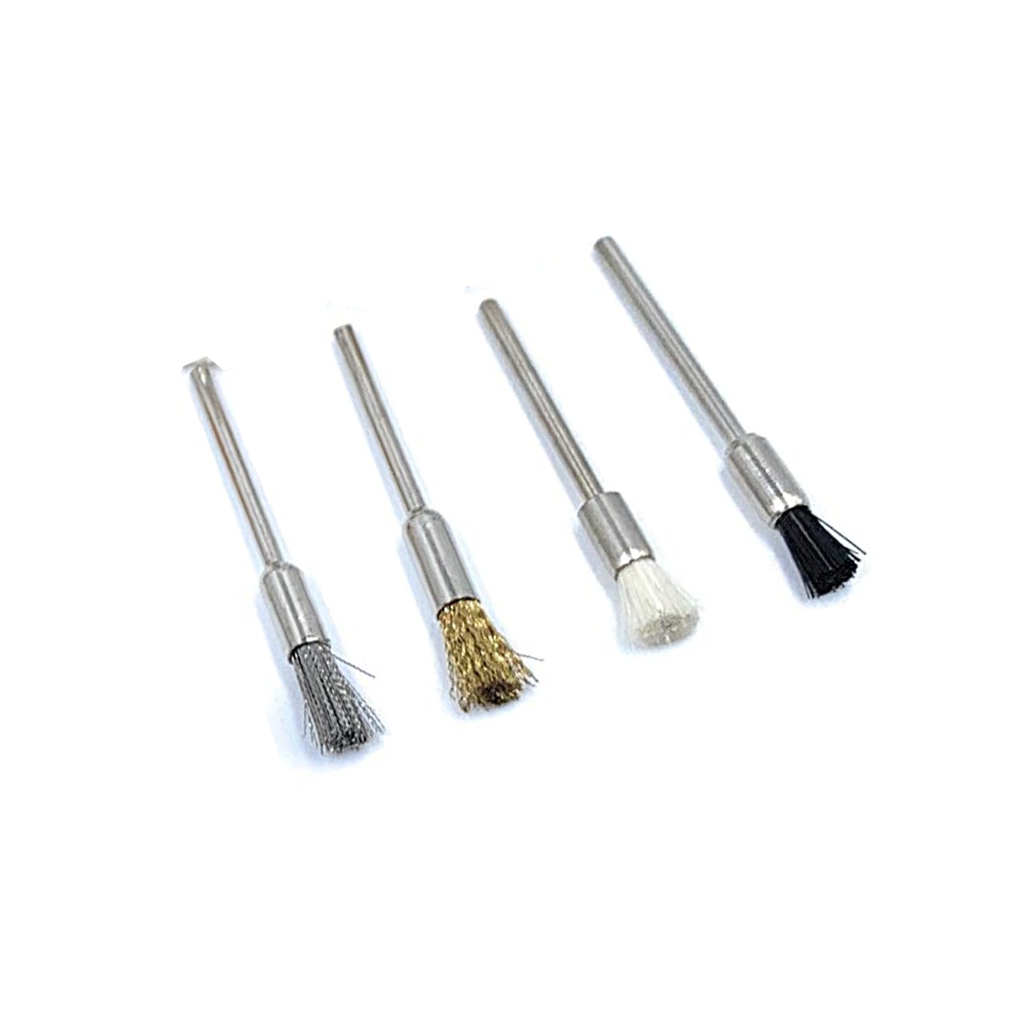 T-shaped brush set for cleaning and finishing gold and silver pieces

