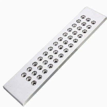 Steel wire drawplate with carbide inserts for precision wire reduction in jewelry-making applications