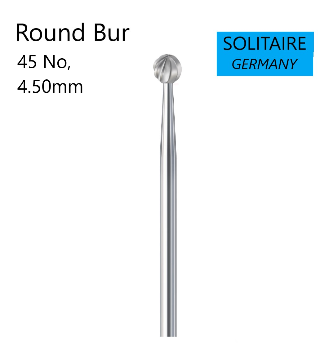 Round burs used for prong work and stone setting by goldsmiths and diamond setters