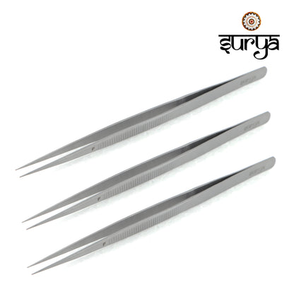 Surya stainless steel chimti set of 3 for precision jewellery and repair 
