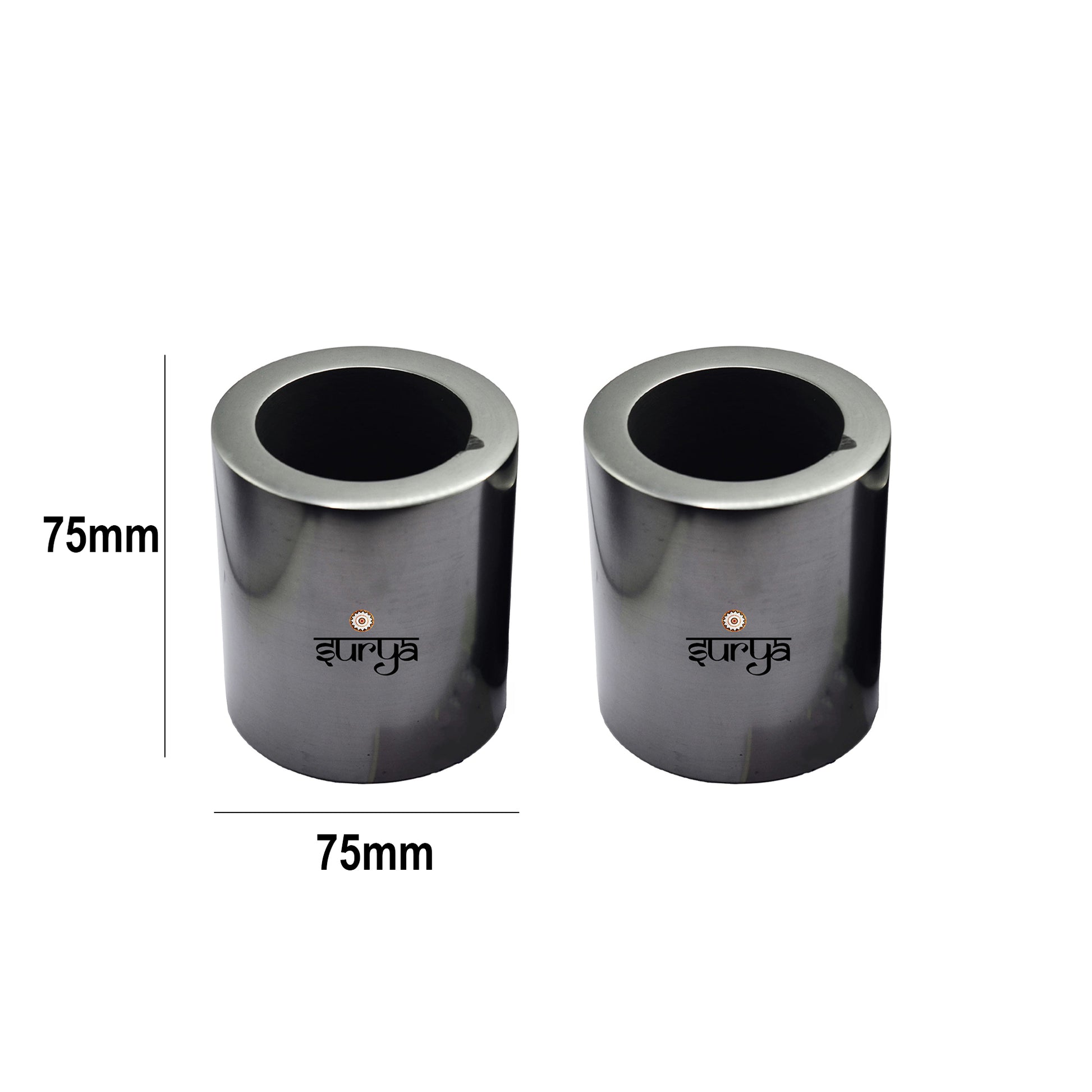 500gm capacity Graphite crucibles 75x75mm mus for gold and silver melting in electric furnace – Surya brand, 2-pack

