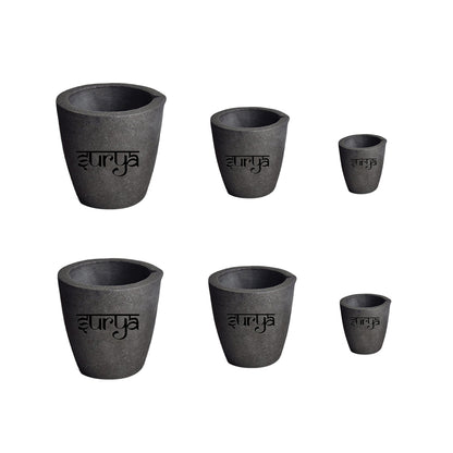 Surya Set of 6 Small Casting Clay Graphite Crucible 